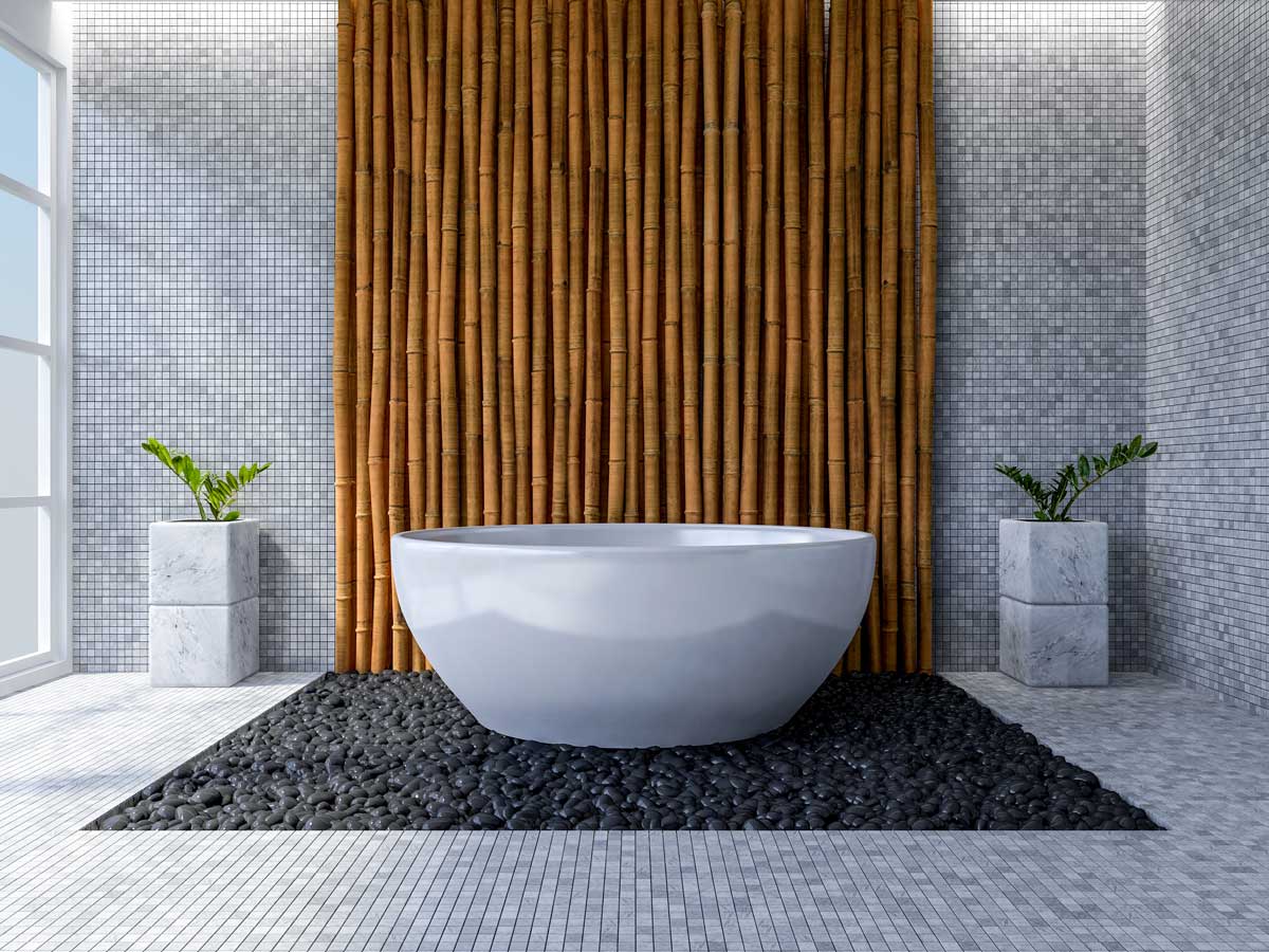 łazienka z bambusem